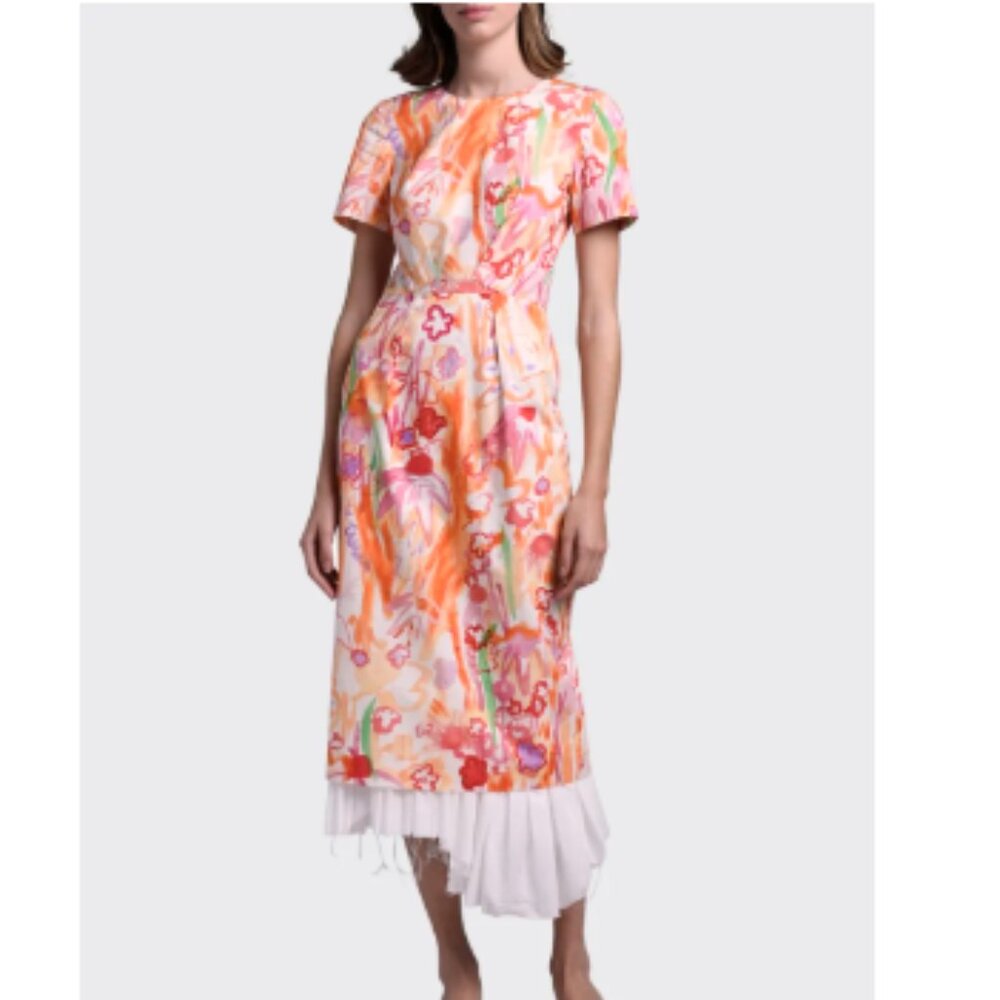 Marni Watercolor Floral Layered Dress 42R 6